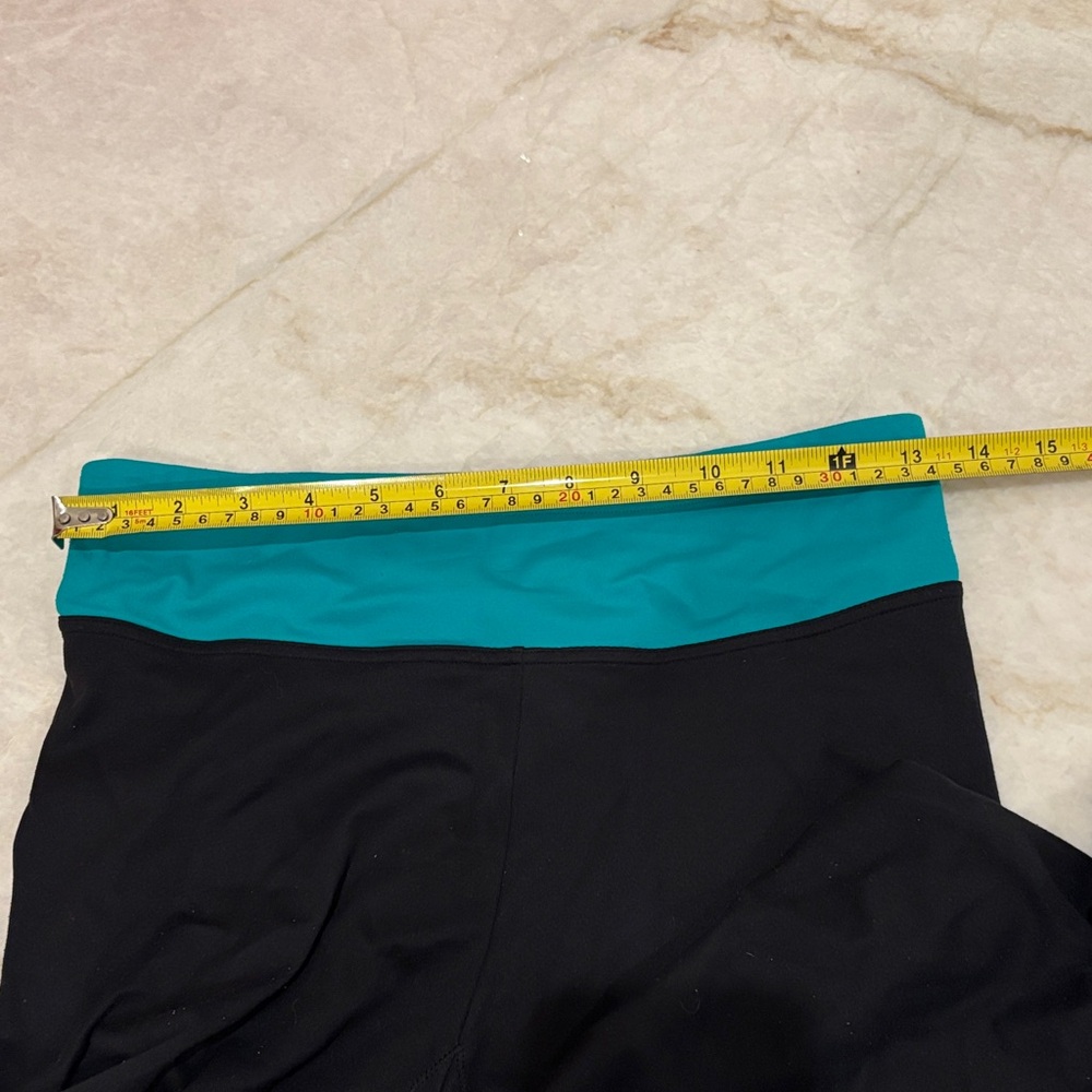 Flexees High Waist Black Wide leg Shaping Pants Turquoise Band size Large - Picture 6 of 6